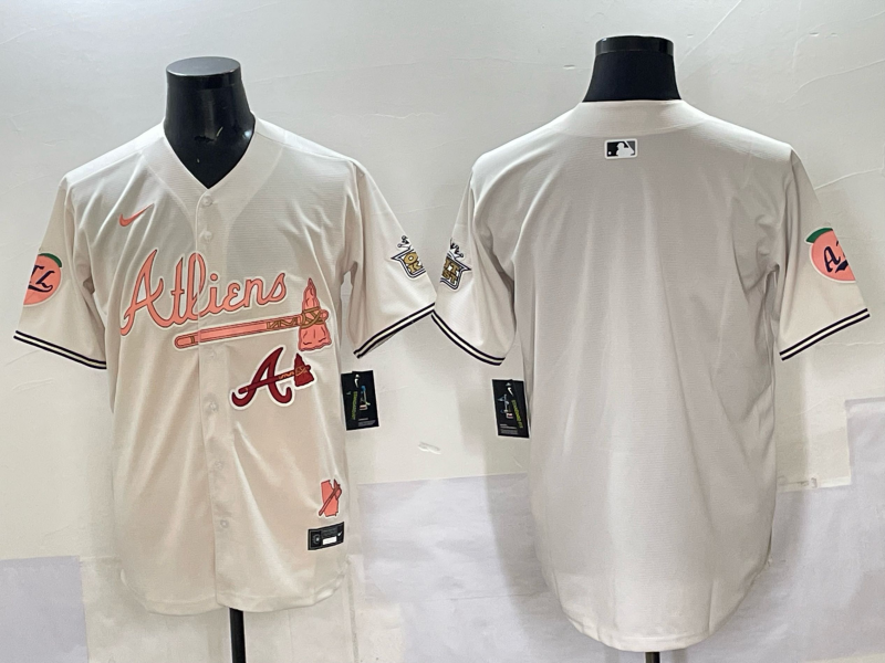 Men Atlanta Braves blank cream Nike 2025 MLB Jersey style 005->atlanta braves->MLB Jersey